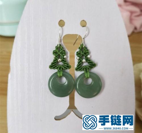 中国结扁蜡银珠圣诞树耳钉的编制方法