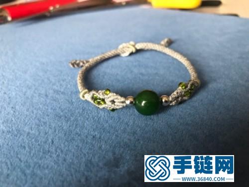 中国结玉线单珠手链的制作图解