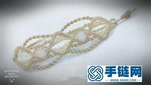 中国结扁蜡粉晶手链的详细编制方法