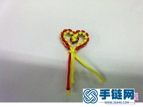中国结心形双心结的制作图解