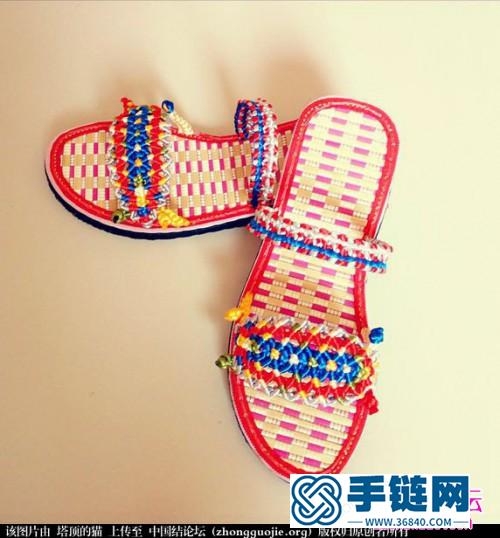 中国结编织五彩缤纷的拖鞋教程