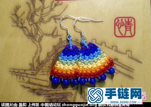 中国结制作彩虹耳环的方法图解
