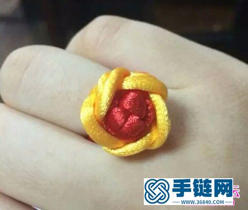 中国结制作的简单玫瑰花戒指步骤图解