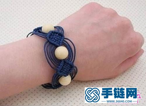 中国结加大串珠编的漂亮手链