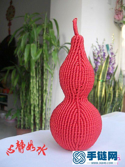 中国结红色小葫芦的编法教程步骤