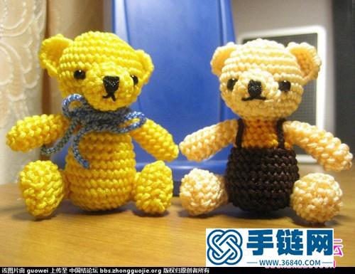 绳编小熊玩偶教程，中国结小熊玩偶编法步骤