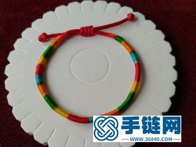 最简单的手工编织图_简单DIY转运彩虹手绳的做法 