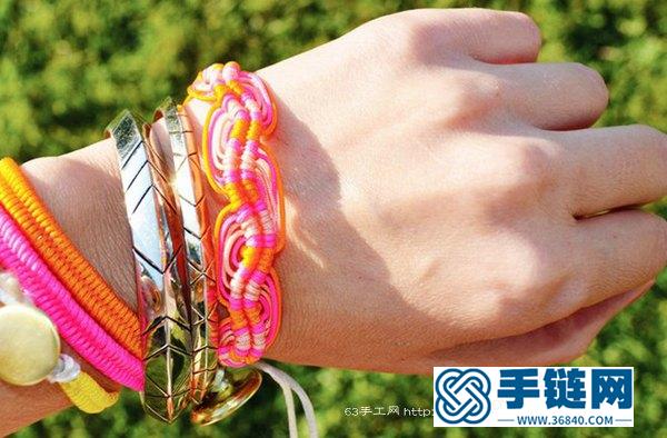 一款青春靓丽的手工手链编织步骤图