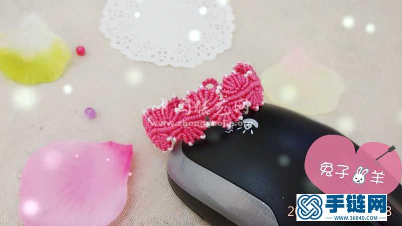 粉红蝴蝶兰手链