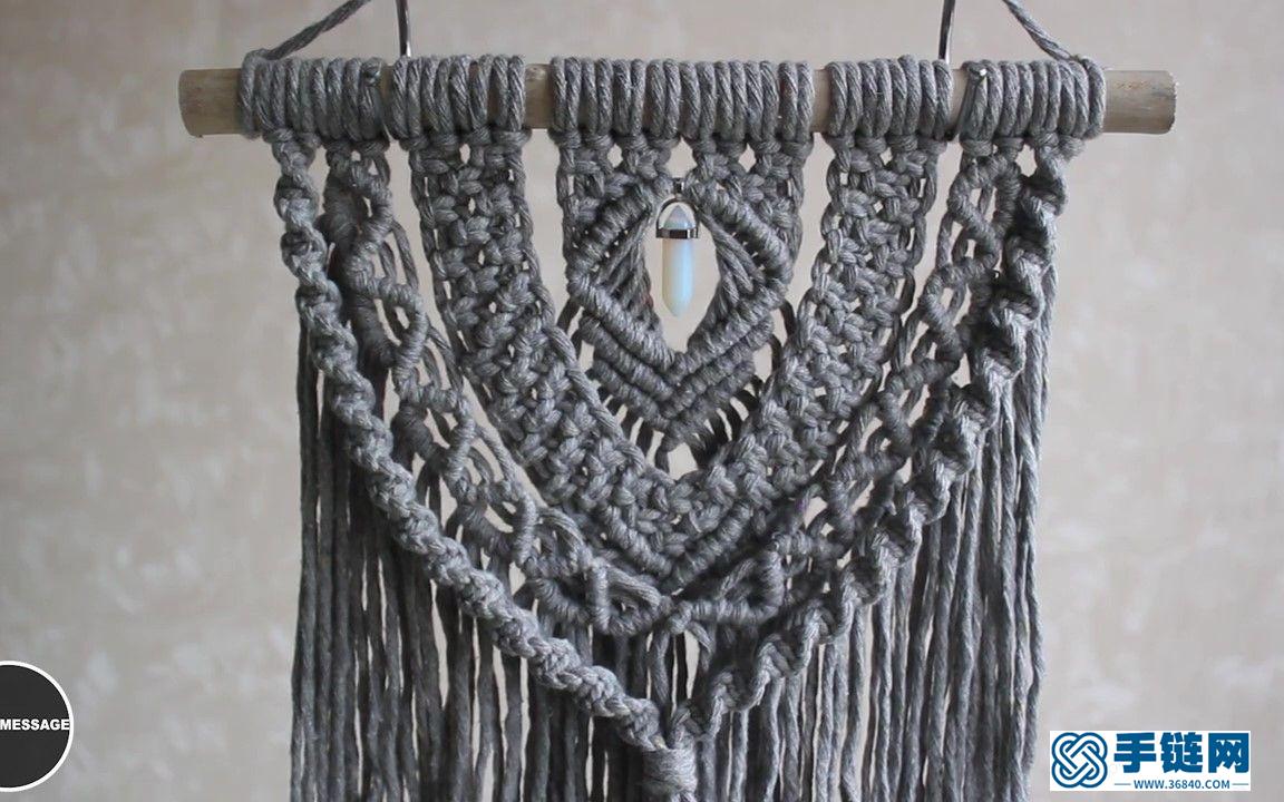Macrame编织水晶装饰波西米亚家居挂毯