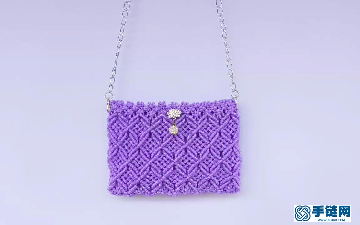 Macrame编织紫丁香花样单肩包包
