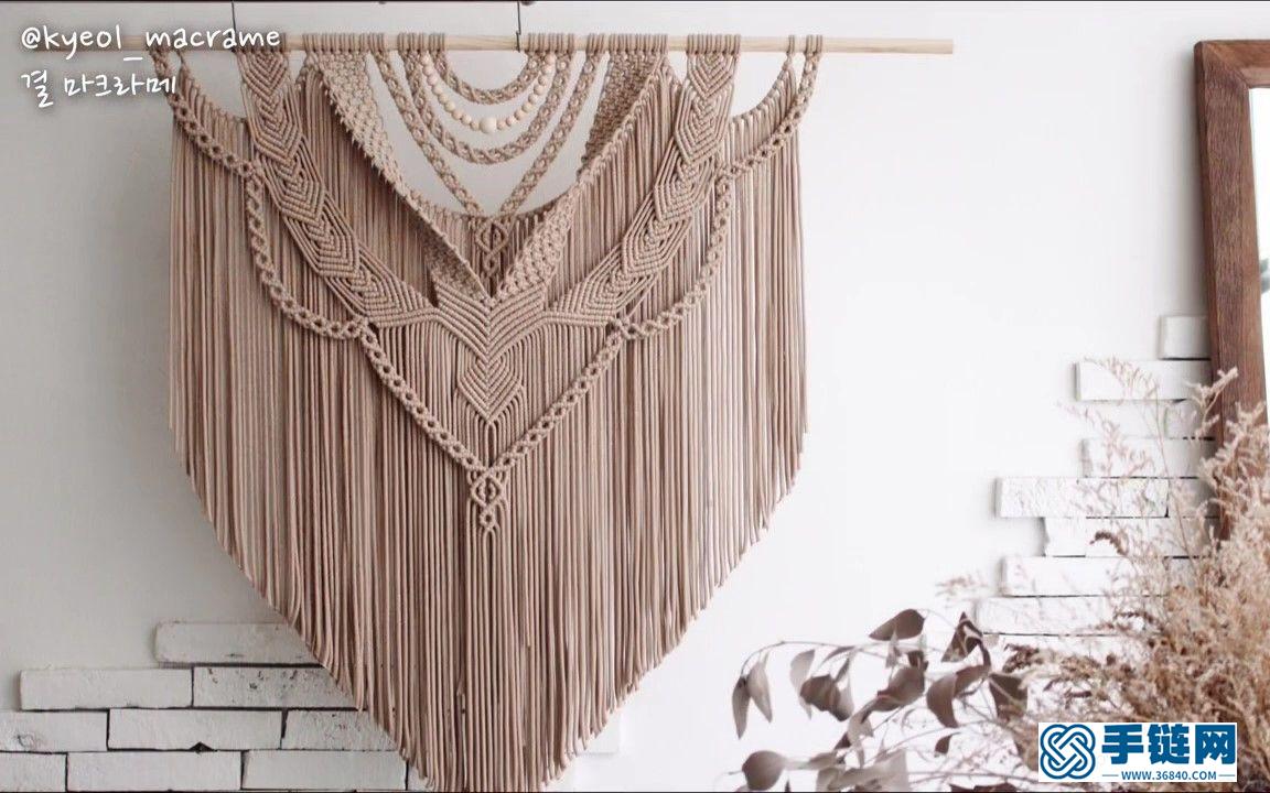 Macrame编织大型挂毯，美丽的现代家居装饰