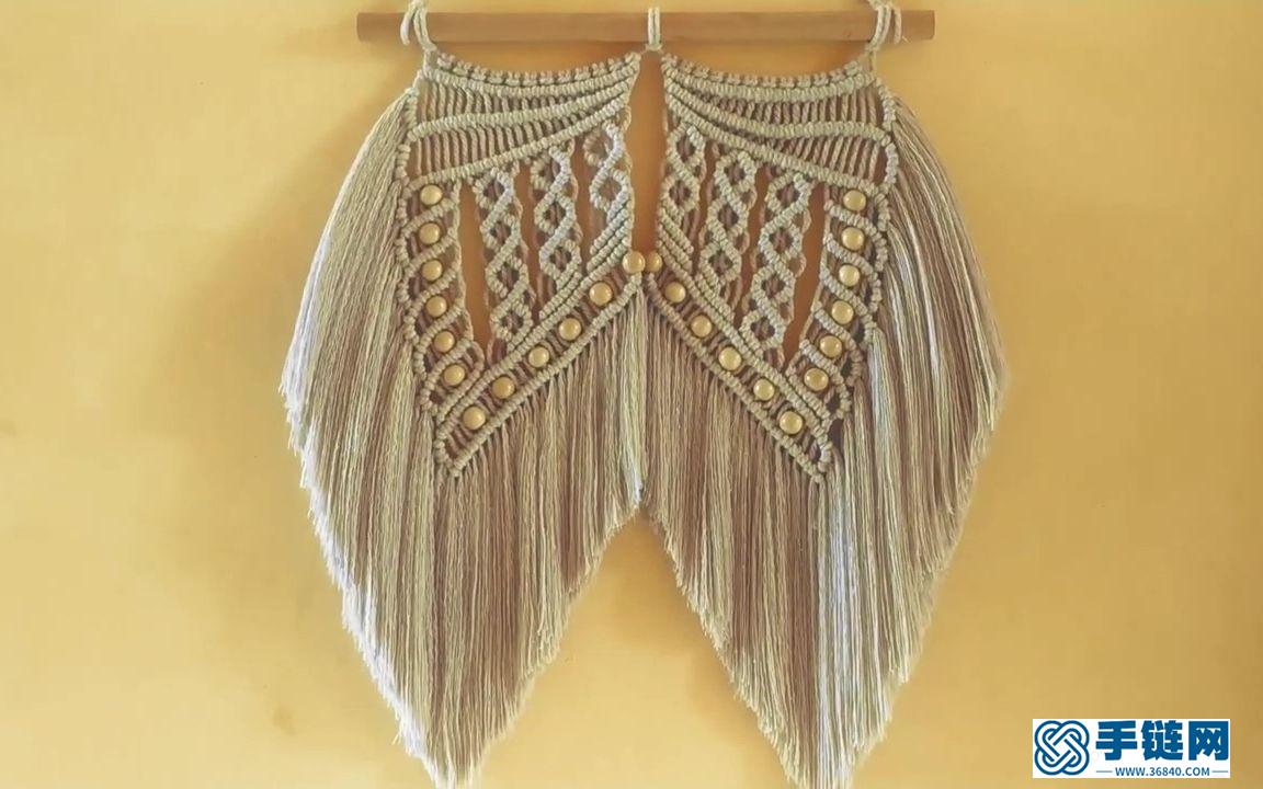 Macrame编织花样天使之翼壁挂装饰