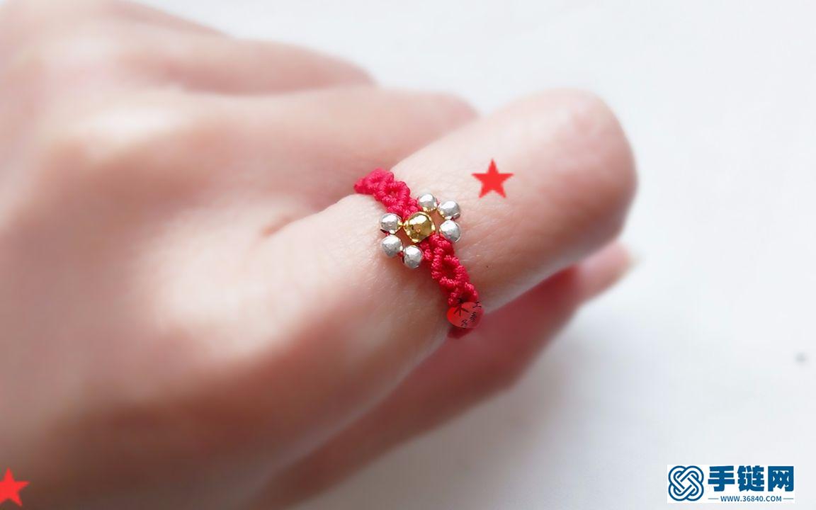 广东做了一款红绳串珠小戒指，闺蜜抢着要