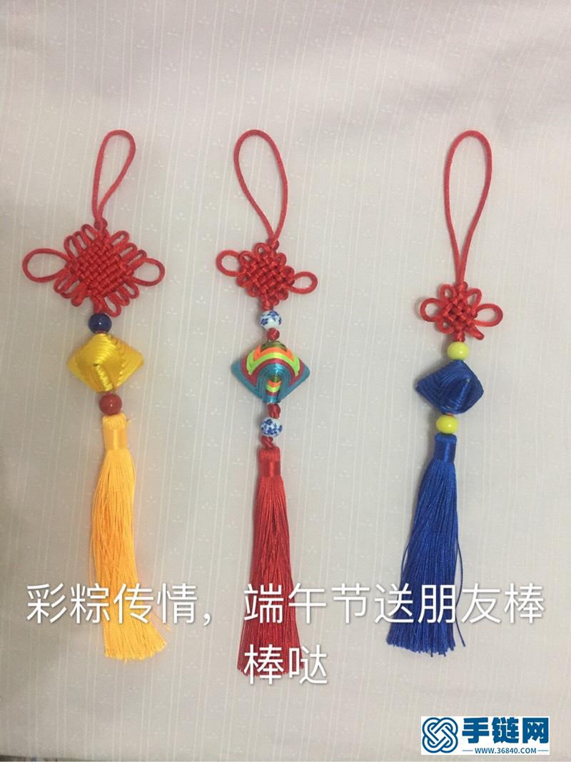 彩线绕线中国结粽子教程编绳教程-完整编法步骤